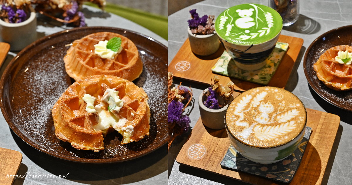 休憩咖啡Yasumi cafe｜台中最美拉花咖啡館，每杯拉花就像一幅畫，還有超Q麻糬鬆餅